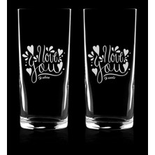 BK Gift Kişiye Özel Ikili Seni Seviyorum Rakı Bardağı Seti - 1