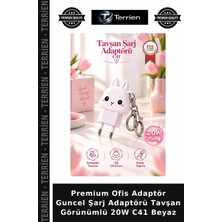 Terrien Premium Ofis Adaptör Guncel Şarj Adaptörü Tavşan Görünümlü 20W C41 Beyaz