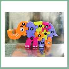 Bşk Virgo 3D Baskı Numaralı Fil Puzzle - Rakam Sıralama ve Eşleştirme Oyuncağı BSK2026