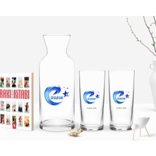 BK Gift Kişiye Özel Renkli Baskılı Erzurum Tasarımlı Turistik Ikili Rakı Bardağı Karaf ve Cep Kitabı Hediye Seti-1