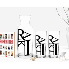 BK Gift Kişiye Özel Renkli Baskılı Rakı Tasarımlı Ikili Rakı Bardağı Karaf ve Cep Kitabı Hediye Seti-2