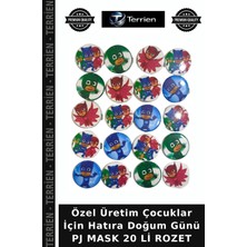 Terrien Özel Üretim Çocuklar Için Hatıra Doğum Günü Pj Mask 20 Li Rozet