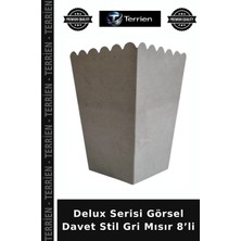 Terrien Delux Serisi Görsel Davet Stil Gri Mısır 8’li
