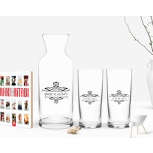 BK Gift Kişiye Özel Renkli Baskılı Isimli Ikili Rakı Bardağı Karaf ve Cep Kitabı Hediye Seti-8