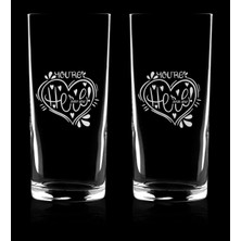 BK Gift Kişiye Özel Ikili Kalbimdesin Rakı Bardağı Seti - 1