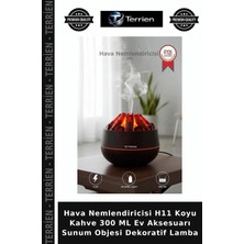 Terrien Hava Nemlendiricisi H11 Koyu Kahve 300 ml Ev Aksesuarı Sunum Objesi Dekoratif Lamba