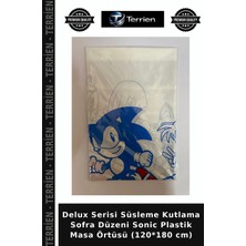 Terrien Delux Serisi Süsleme Kutlama Sofra Düzeni Sonic Plastik Masa Örtüsü (120*180 Cm)