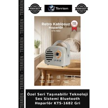 Terrien Özel Seri Taşınabilir Teknoloji Ses Sistemi Bluetooth Hoparlör KTS-1682 Gri