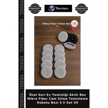 Terrien Özel Seri Ev Temizliği Akıllı Bez Mikro Fiber Cam Silme Temizleme Robotu Bezi 5 Li Set S9