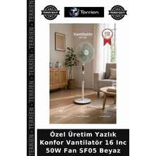 Terrien Özel Üretim Yazlık Konfor Vantilatör 16 Inc 50W Fan SF05 Beyaz