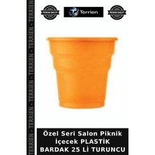 Terrien Özel Seri Salon Piknik Içecek Plastik Bardak 25 Li Turuncu