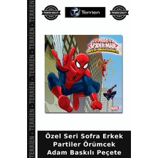 Terrien Özel Seri Sofra Erkek Partiler Örümcek Adam Baskılı Peçete