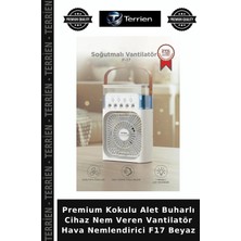 Terrien Premium Kokulu Alet Buharlı Cihaz Nem Veren Vantilatör Hava Nemlendirici F17 Beyaz