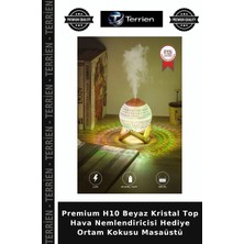 Terrien Premium H10 Beyaz Kristal Top Hava Nemlendiricisi Hediye Ortam Kokusu Masaüstü