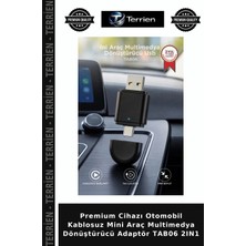 Terrien Premium Cihazı Otomobil Kablosuz Mini Araç Multimedya Dönüştürücü Adaptör TAB06 2ın1