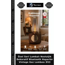 Terrien Özel Seri Lambalı Nostaljik Dekoratif Bluetooth Hoparlör Vintage Gaz Lambası D53