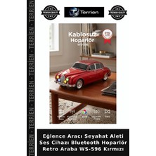 Terrien Eğlence Aracı Seyahat Aleti Ses Cihazı Bluetooth Hoparlör Retro Araba WS-596 Kırmızı