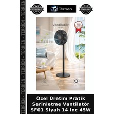Terrien Özel Üretim Pratik Serinletme Vantilatör SF01 Siyah 14 Inc 45W