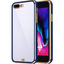 Desingshop Şeffaf Koruyucu Yanı Lacivert iPhone 8 Için, Ultra Ince Tasarım
