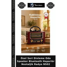 Terrien Özel Seri Dinleme Oda Speaker Bluetooth Hoparlör Nostaljik Radyo NS02