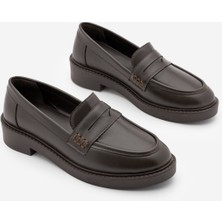 Marjin Kadın Loafer Makosen Günlük Ayakkabı Andel Kahve
