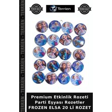 Terrien Premium Etkinlik Rozeti Parti Eşyası Rozetler Frozen Elsa 20 Li Rozet