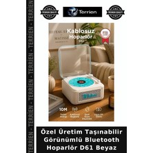 Terrien Özel Üretim Taşınabilir Görünümlü Bluetooth Hoparlör D61 Beyaz