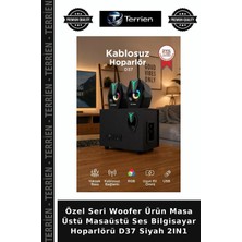 Terrien Özel Seri Woofer Ürün Masa Üstü Masaüstü Ses Bilgisayar Hoparlörü D37 Siyah 2ın1