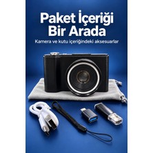 Hobilinka 3 Inç Ekranlı Vlog Kamerası Type C Şarjlı Dijital Fotoğraf Makinesi