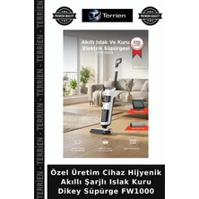 Terrien Özel Üretim Cihaz Hijyenik Akıllı Şarjlı Islak Kuru Dikey Süpürge FW1000