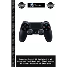 Terrien Premium Sony Ps4 Dualshock 4 V2 Gamepad Yeni Nesil Kol - Siyah Konsol Aksesuarı Analog Pad Oyun Kolu