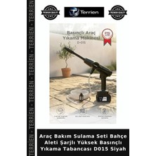 Terrien Araç Bakım Sulama Seti Bahçe Aleti Şarjlı Yüksek Basınçlı Yıkama Tabancası D015 Siyah