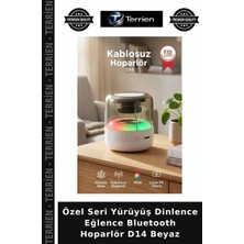 Terrien Özel Seri Yürüyüş Dinlence Eğlence Bluetooth Hoparlör D14 Beyaz