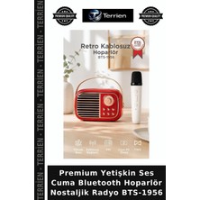 Terrien Premium Yetişkin Ses Cuma Bluetooth Hoparlör Nostaljik Radyo BTS-1956