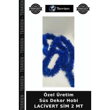 Terrien Özel Üretim Süs Dekor Hobi Lacivert Sim 2 mt