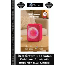 Terrien Özel Üretim Oda Salon Kablosuz Bluetooth Hoparlör D13 Kırmızı