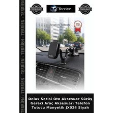 Terrien Delux Serisi Oto Aksesuar Sürüş Gereci Araç Aksesuarı Telefon Tutucu Manyetik JX024 Siyah