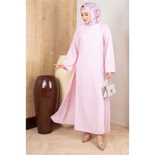 Mestore Yırtmaçlı Keten Tunik  Pembe