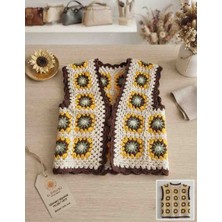 Linas Collection El Yapımı Ayçiçeği Kadın Yelek