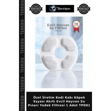 Terrien Özel Üretim Kedi Kabı Köpek Eşyası Akıllı Evcil Hayvan Su Pınarı Yedek Filtresi 1 Adet TPD01