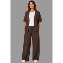 Fiolin Soft Touch Modal Kumaş Geniş Paçalı Kimono Ikili Takım
