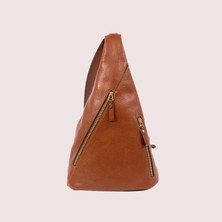 Ellize Hakiki Deri Taba Sling Bag - Ergonomik Tek Omuz Göğüs ve Sırt Çantası