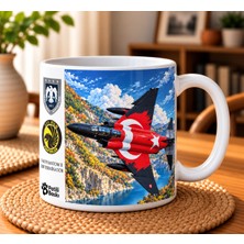 Patili Baskı Türk Hava Aracı Serisi THAPB0006 - F-4e Phantom Iı Terminatör 50. Yıl Özel Tasarımlı 330 ml Porselen Kupa Bardak