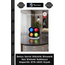 Terrien Delux Serisi Etkinlik Dinamik Ses Sistemi Kablosuz Hoparlör GTS-1835 Siyah