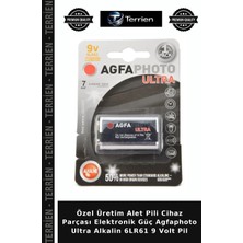 Terrien Özel Üretim Alet Pili Cihaz Parçası Elektronik Güç Agfaphoto Ultra Alkalin 6LR61 9 Volt Pil