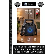 Terrien Delux Serisi Dis Mekan Ses Cihazı Parti Aleti Bluetooth Hoparlör GTS-1767 Siyah