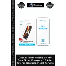 Terrien Özel Tasarım iPhone 18 Pro Cam Ekran Koruyucu 10 Adet Telefon Kaplama Mobil Koruma