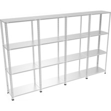 Çelik Raf Burada ® 31x240x100 4 Katlı 4 Lü Bitişik Galvaniz Raf  Dx51 Kalite