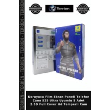 Terrien Koruyucu Film Ekran Paneli Telefon Camı S25 Ultra Uyumlu 5 Adet 2.5d Full Cover Hd Temperli Cam