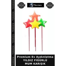 Terrien Premium Ev Aydınlatma Yıldız Fiğürlü Mum Karışık